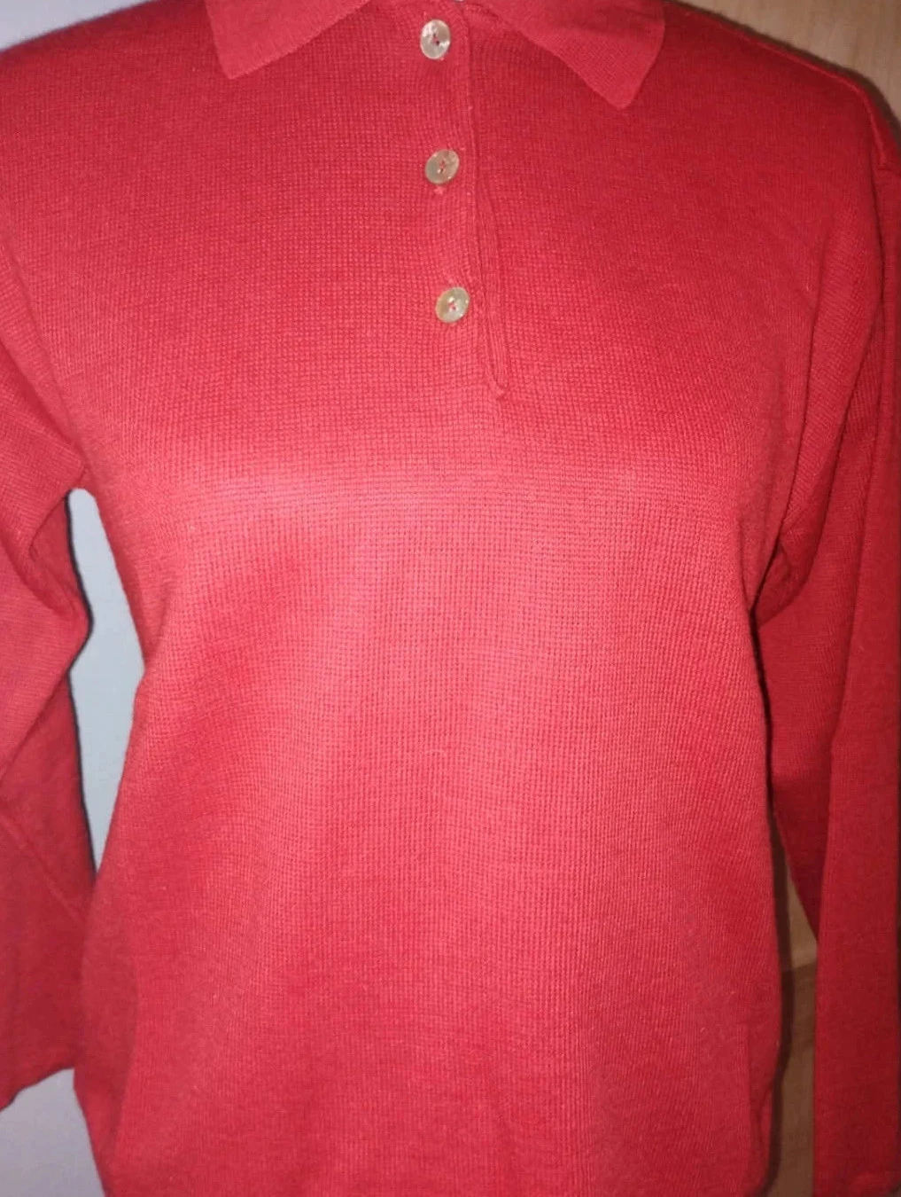 Polo feminino vermelho, Damart, lã, T38/40 – photo 2